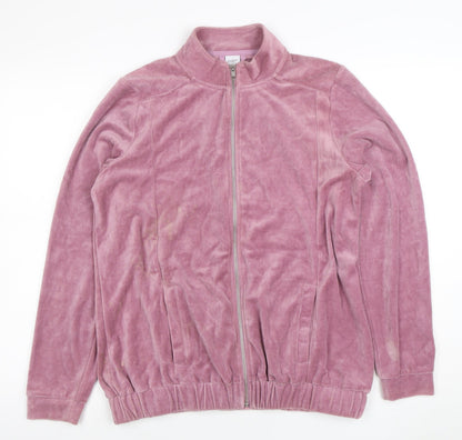 Womens UK Size 14 Cotton Traders Pink Full Zip Hoodie