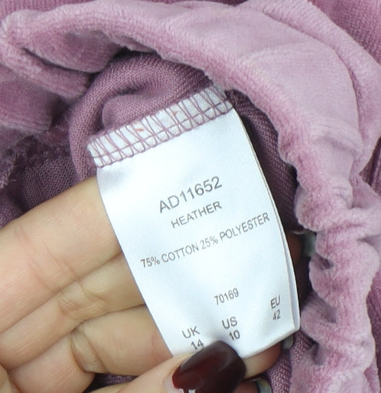 Womens UK Size 14 Cotton Traders Pink Full Zip Hoodie