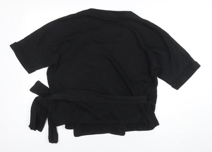 GAP Women’s Black Wrap Short Sleeve Cotton Blend Jumper S