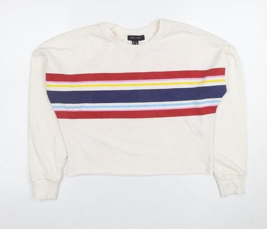 Womens UK Size 8 New Look White Pullover Sweatshirt