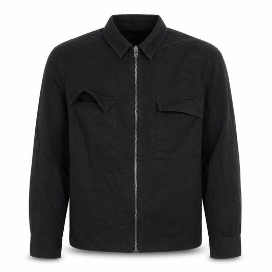 ASOS Design Men's Black Cotton Zip Jacket Size S Regular Fit