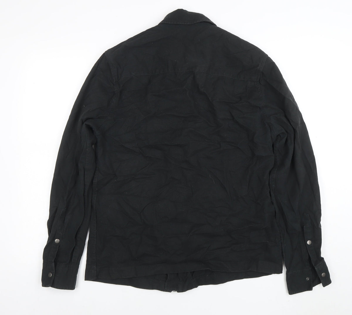 ASOS Design Men's Black Cotton Zip Jacket Size S Regular Fit
