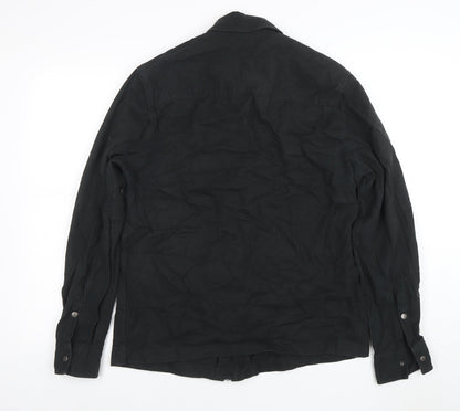 ASOS Design Men's Black Cotton Zip Jacket Size S Regular Fit