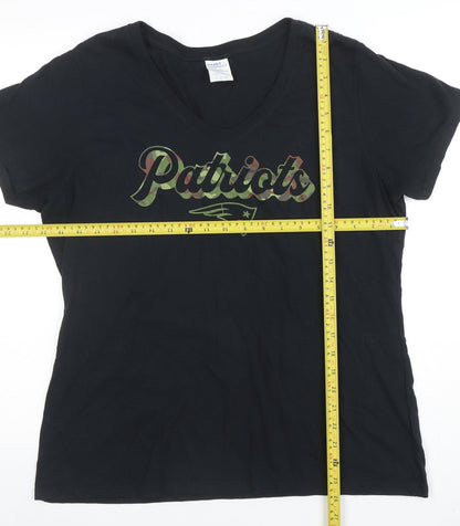 Womens UK Size L Port & Company Black Basic T-Shirt