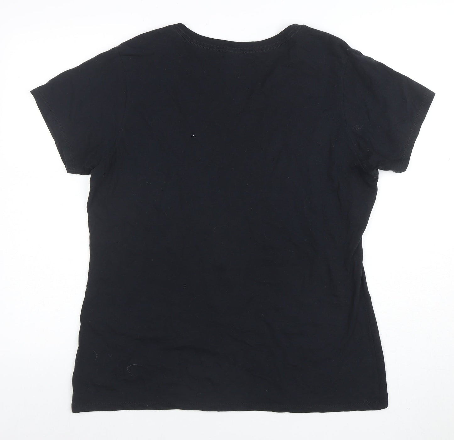 Womens UK Size L Port & Company Black Basic T-Shirt