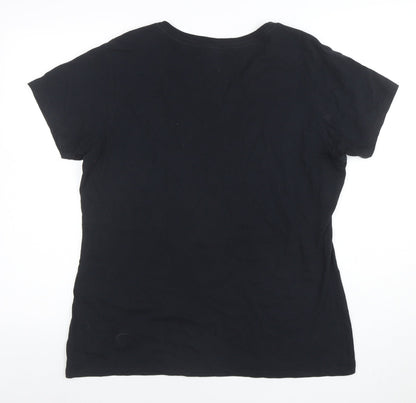 Womens UK Size L Port & Company Black Basic T-Shirt