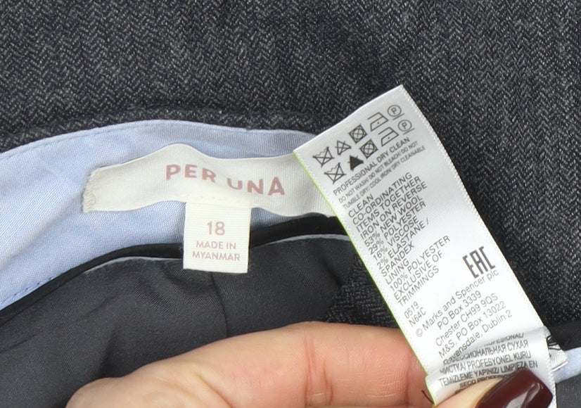 Womens UK Size 18 Marks and Spencer Regular Fit Business Casual Workwear Grey Tr