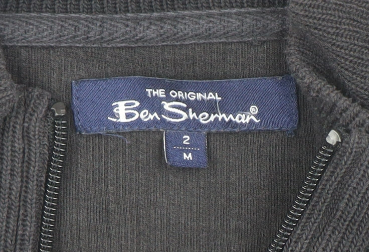 Mens UK Size M Ben Sherman Black Full Zip Sweatshirt