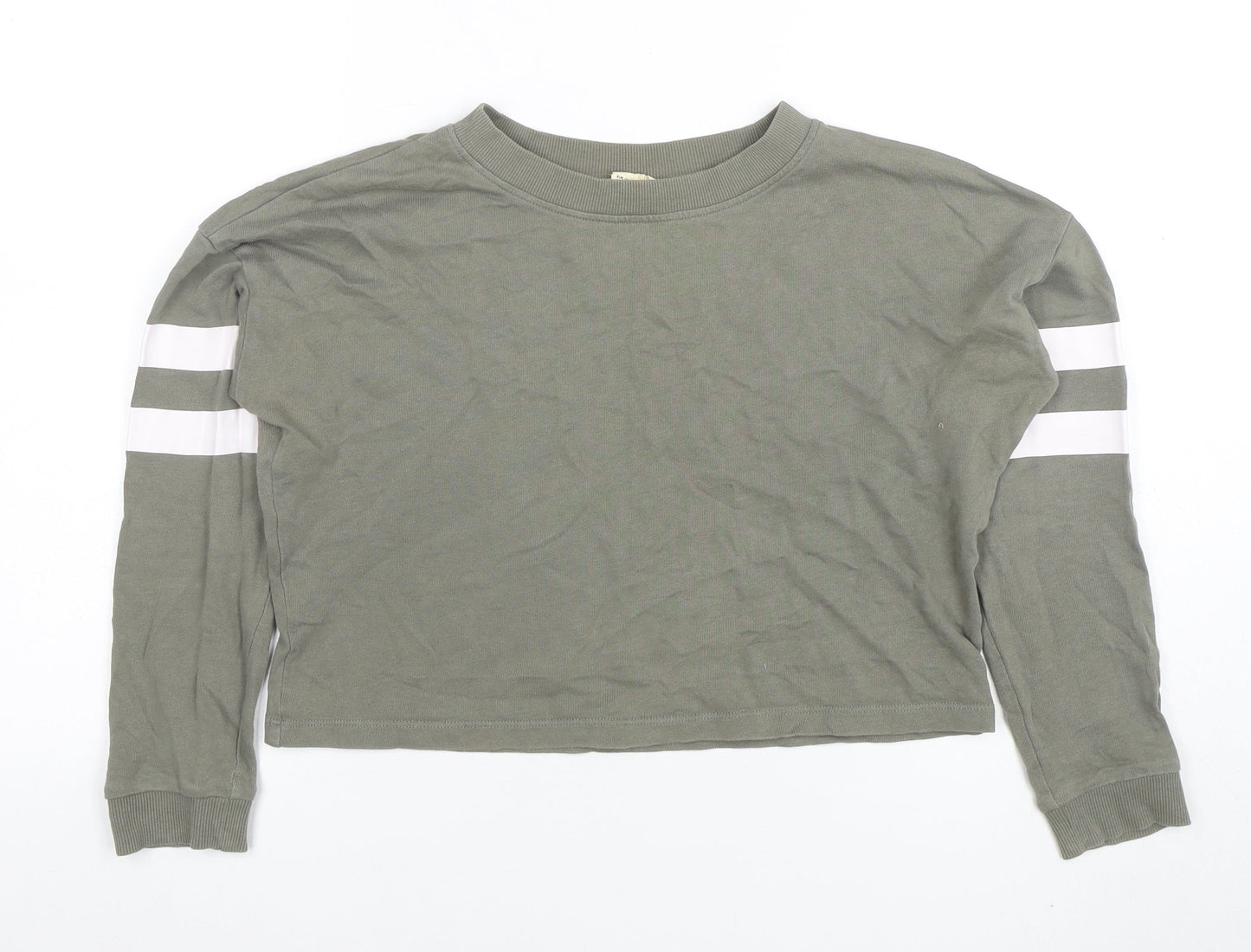 Girls UK Size 10-12 Years H&M Green Cropped T-Shirt