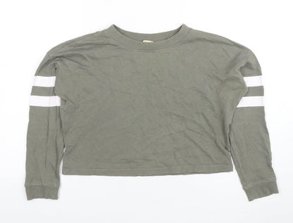 Girls UK Size 10-12 Years H&M Green Cropped T-Shirt