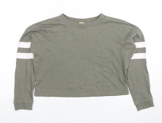 Girls UK Size 10-12 Years H&M Green Cropped T-Shirt