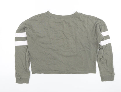 Girls UK Size 10-12 Years H&M Green Cropped T-Shirt