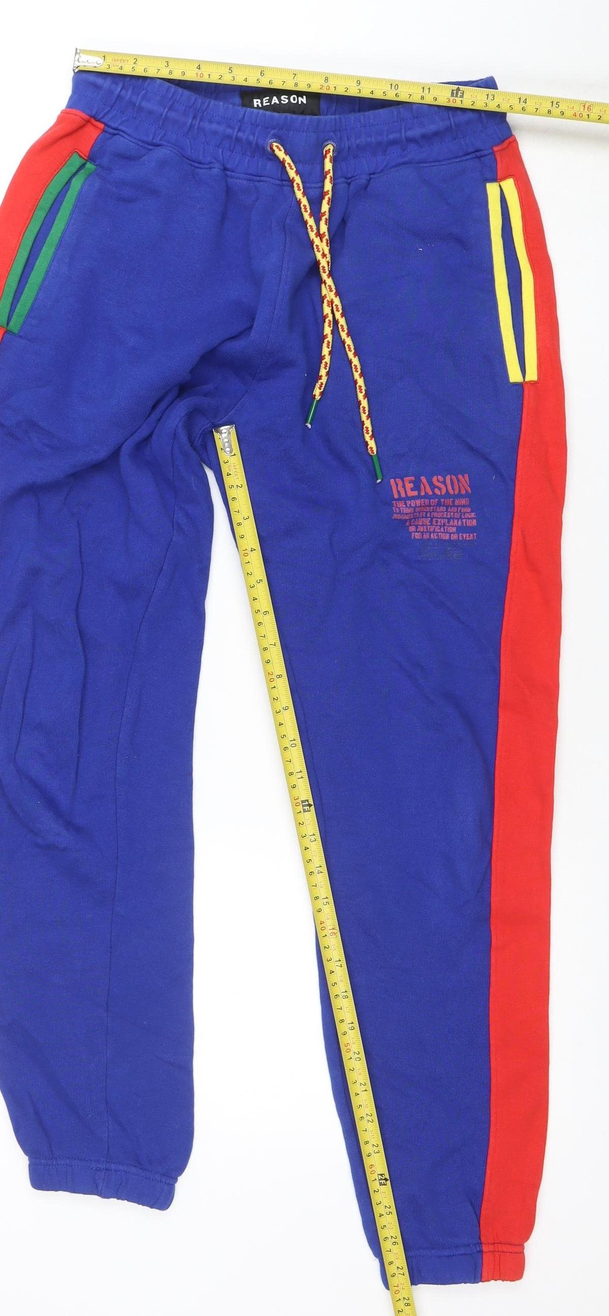 Mens UK Size S Reason Regular Fit Jogger Multicoloured Trousers