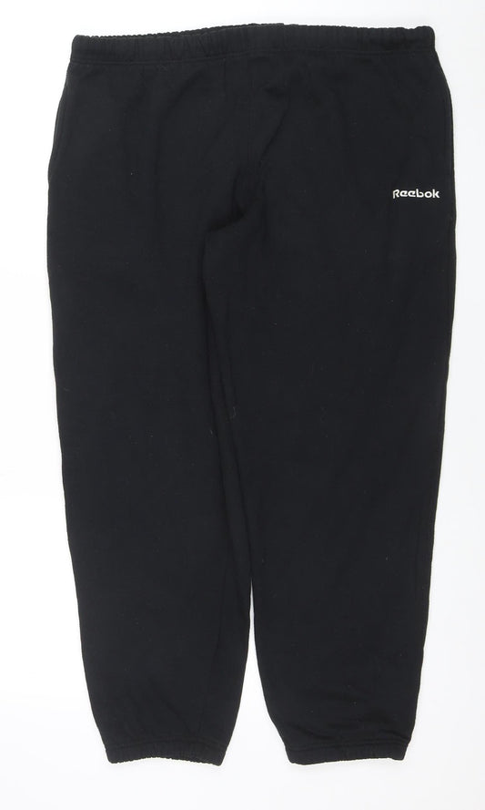 Womens UK Size 12 Reebok Regular Fit Sweatpants Black Trousers