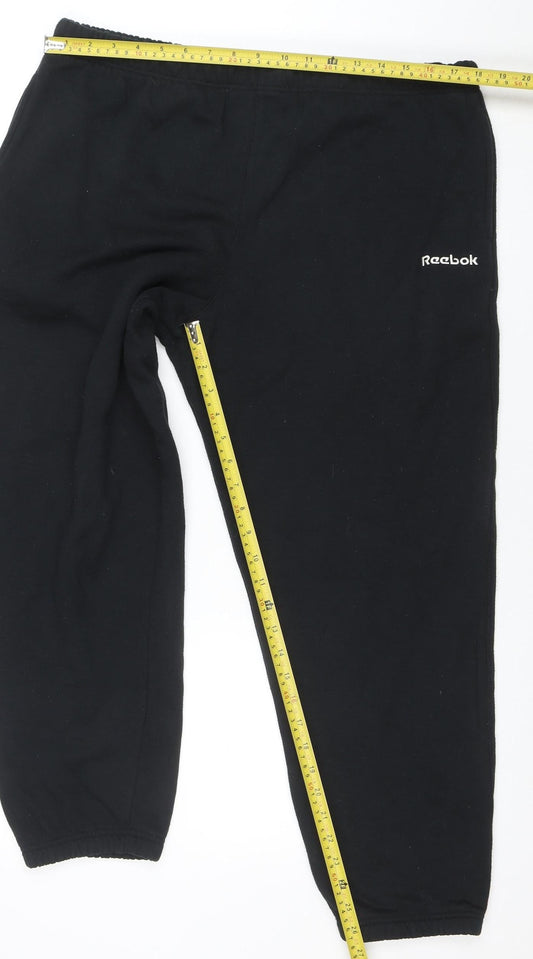 Womens UK Size 12 Reebok Regular Fit Sweatpants Black Trousers