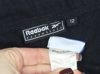 Womens UK Size 12 Reebok Regular Fit Sweatpants Black Trousers