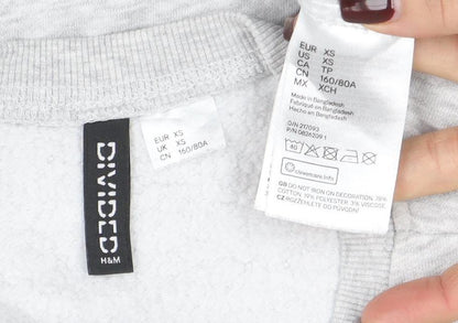 Womens UK Size XS H&M Grey Pullover Sweatshirt
