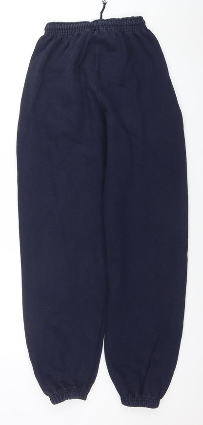 Womens UK Size S Fruit of the Loom Regular Fit Jogger Blue Trousers
