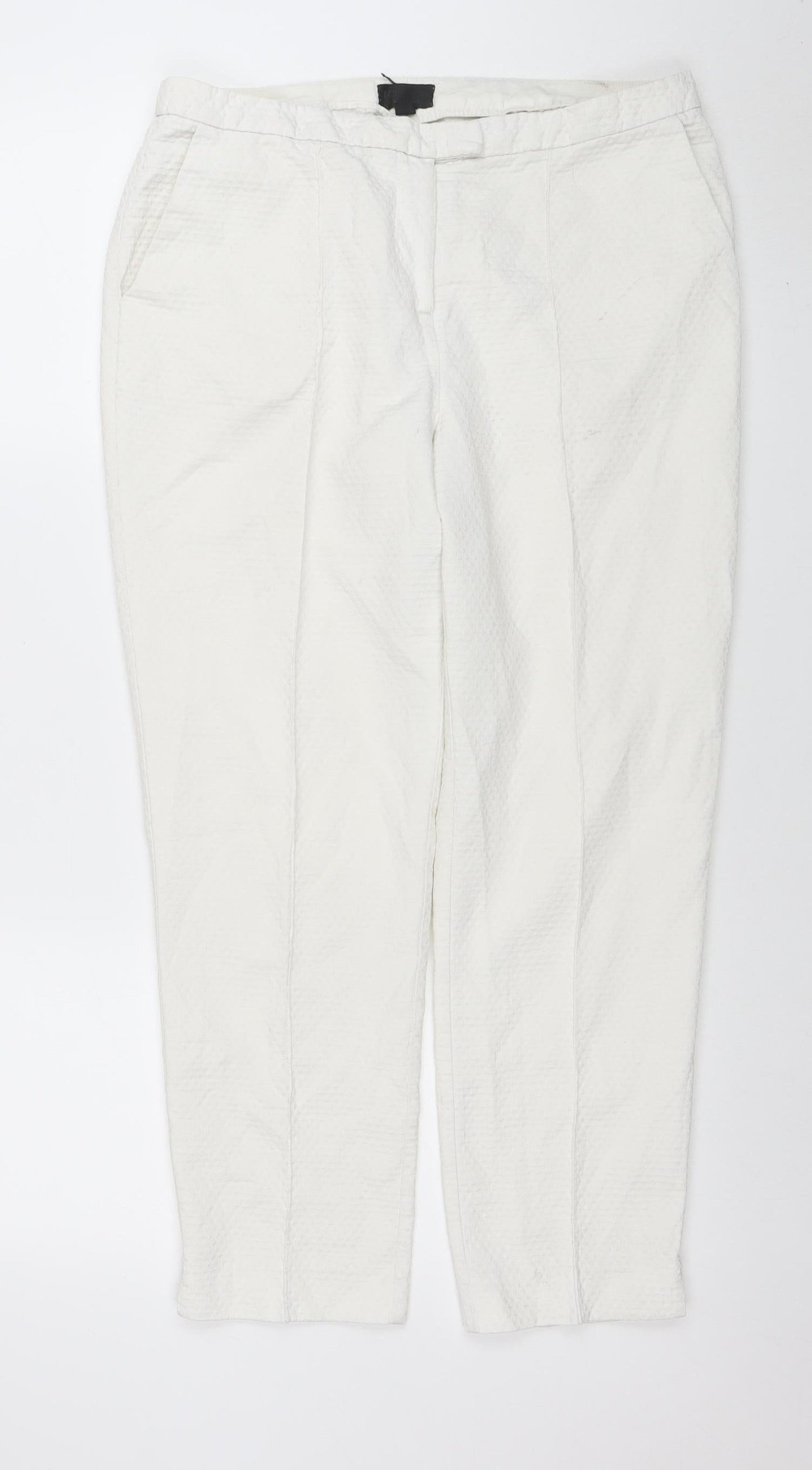 Womens UK Size 12 Topshop Slim Fit Casual Business White Trousers