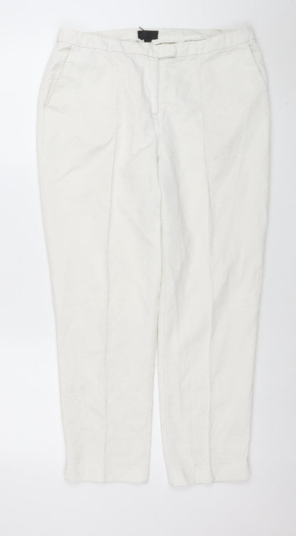 Womens UK Size 12 Topshop Slim Fit Casual Business White Trousers