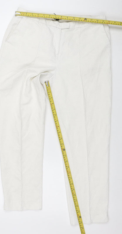 Womens UK Size 12 Topshop Slim Fit Casual Business White Trousers