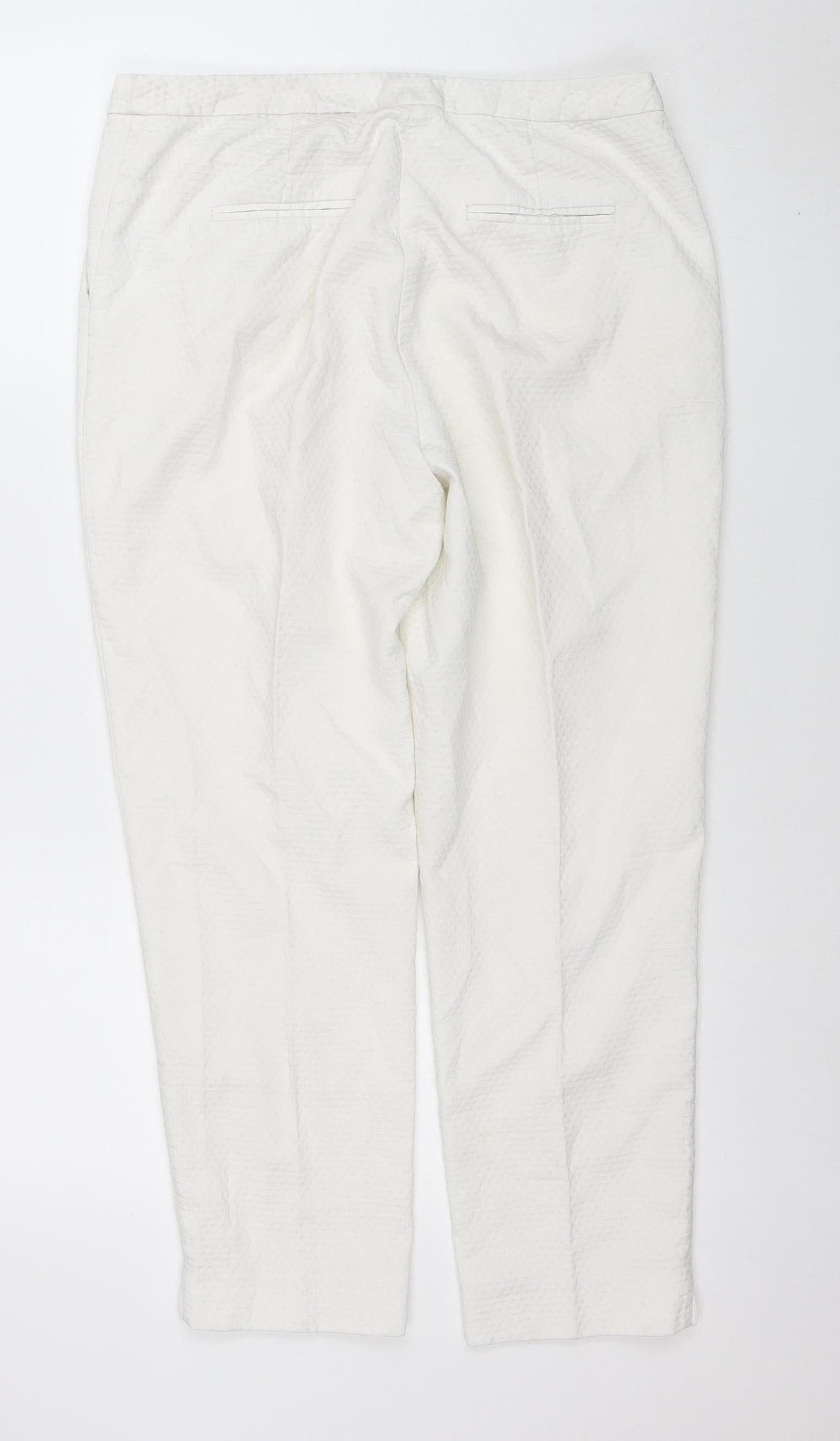 Womens UK Size 12 Topshop Slim Fit Casual Business White Trousers