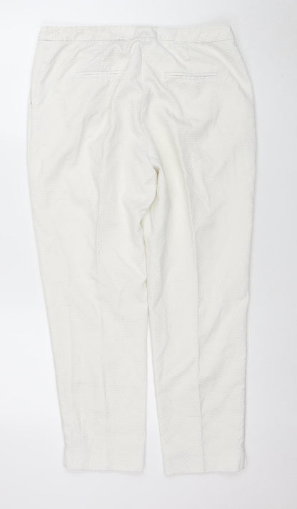 Womens UK Size 12 Topshop Slim Fit Casual Business White Trousers