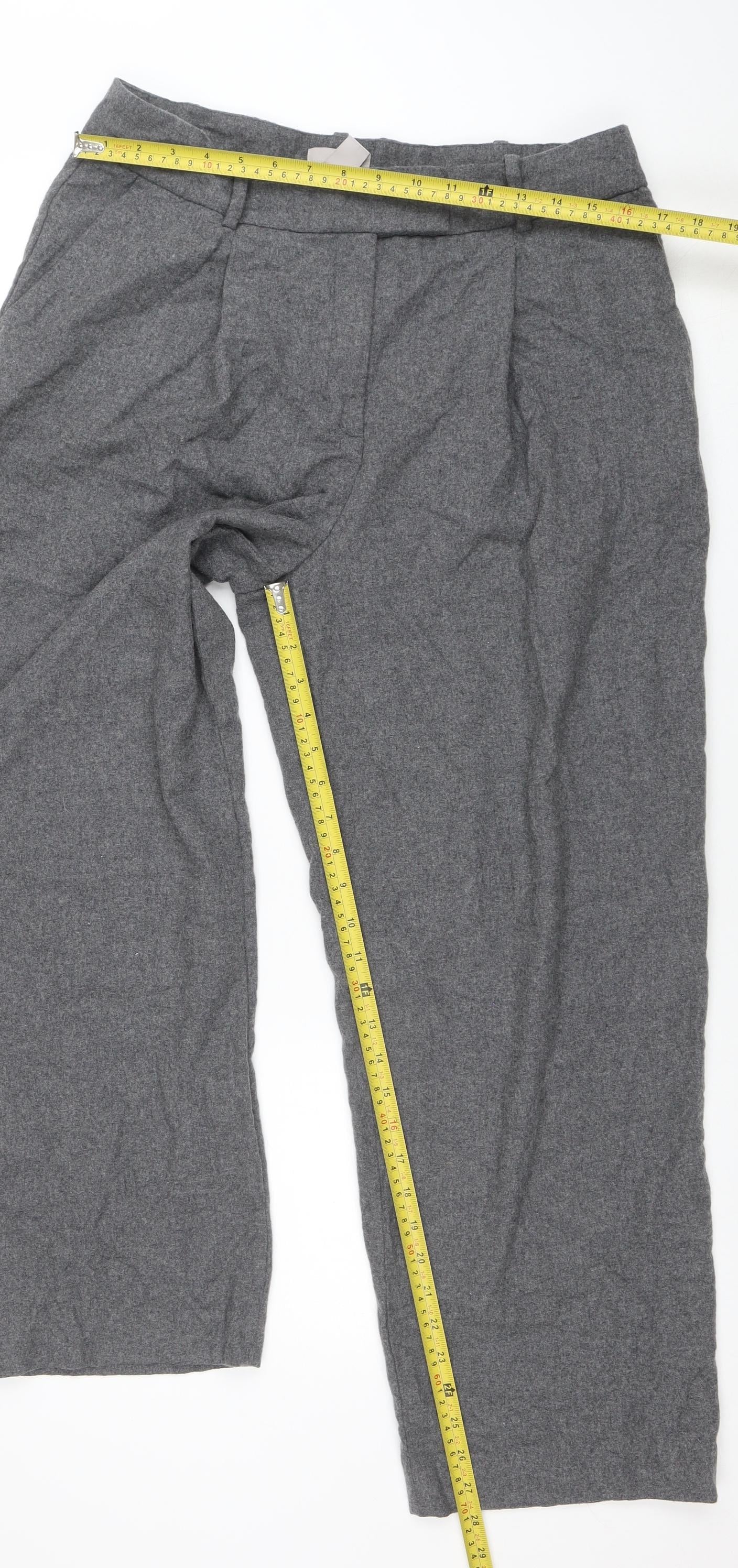 Womens UK Size 16 H&M Regular Fit Business Casual Workwear Grey Trousers