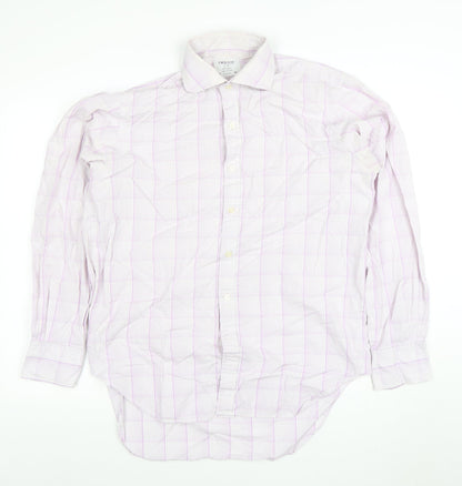 T.M. Lewin Men's Pink Check Cotton Button-Up Shirt Size 16 Regular