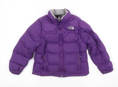 Girls UK Size XS The North Face Purple Puffer Jacket