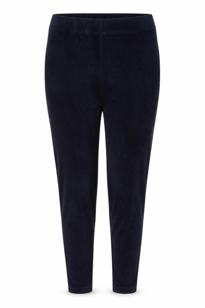 Bonmarché Women's Navy Blue Velour Stretch Leggings Size 14