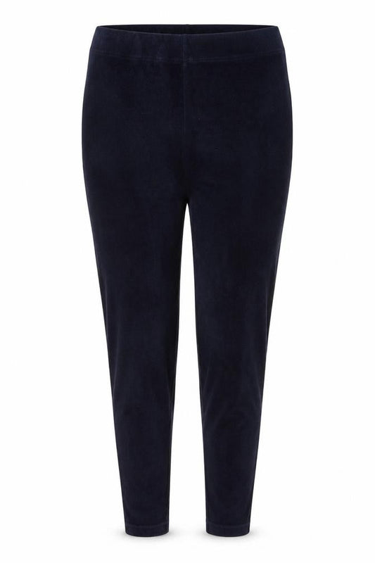 Bonmarché Women's Navy Blue Velour Stretch Leggings Size 14