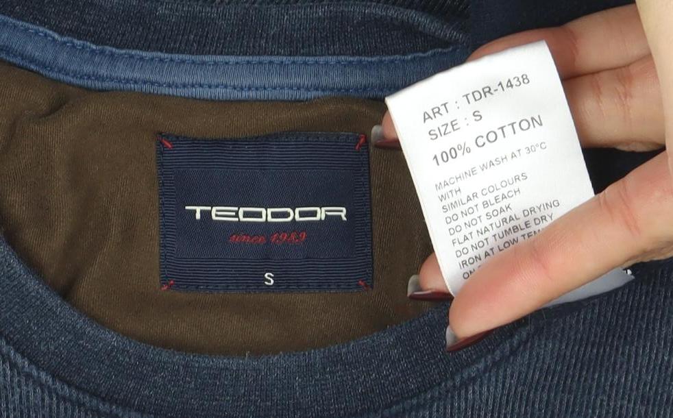 Mens UK Size S Tecdor Blue Pullover Sweatshirt