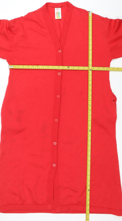 Womens UK Size 10-12 Marks and Spencer Red Cardigan Jumper