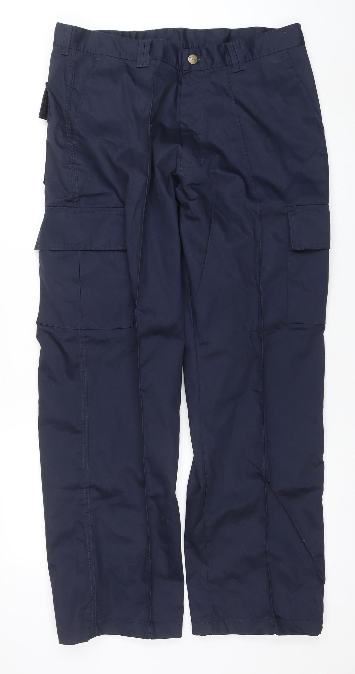 Mens UK Size L Uneek Regular Fit Cargo Blue Trousers