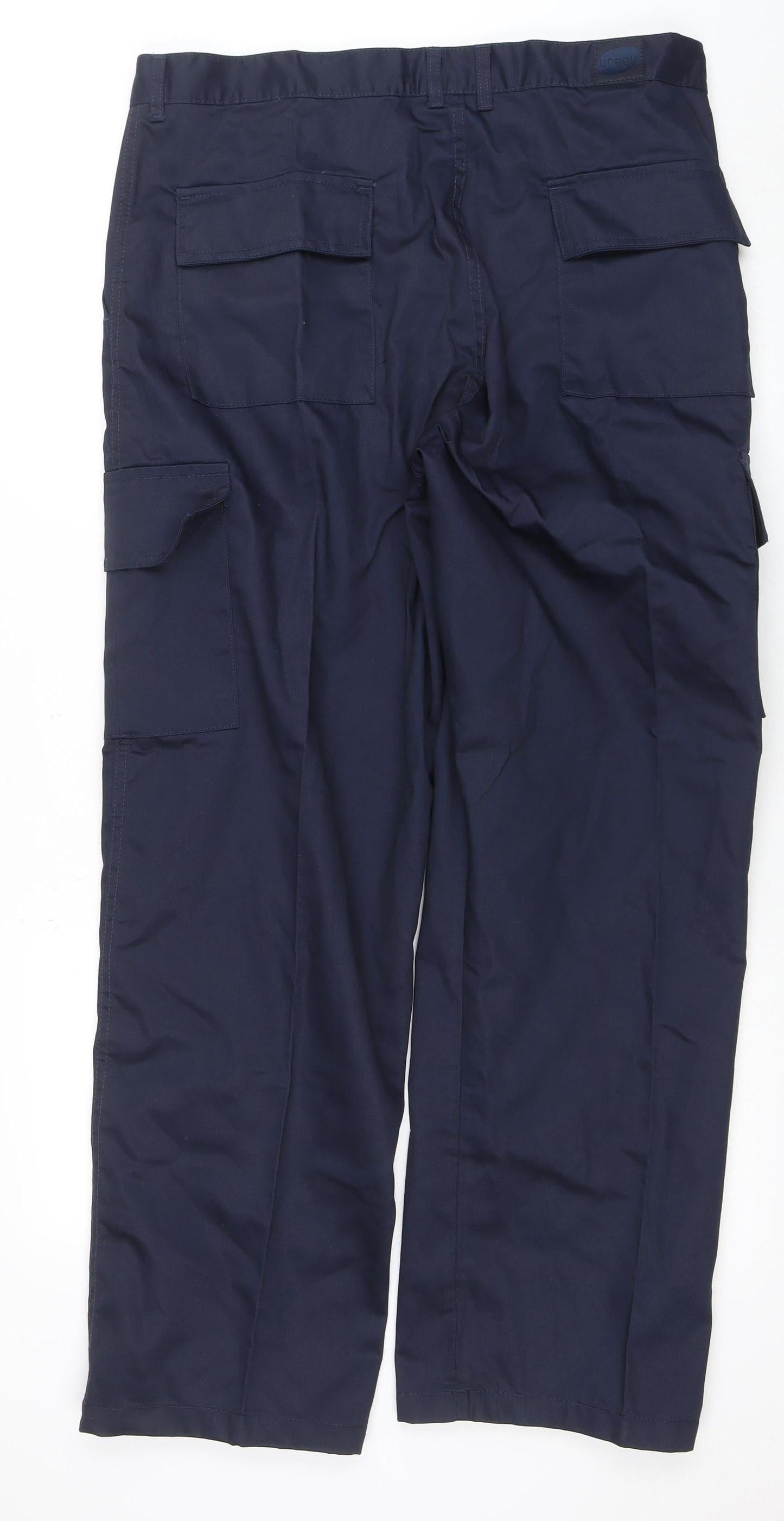 Mens UK Size L Uneek Regular Fit Cargo Blue Trousers