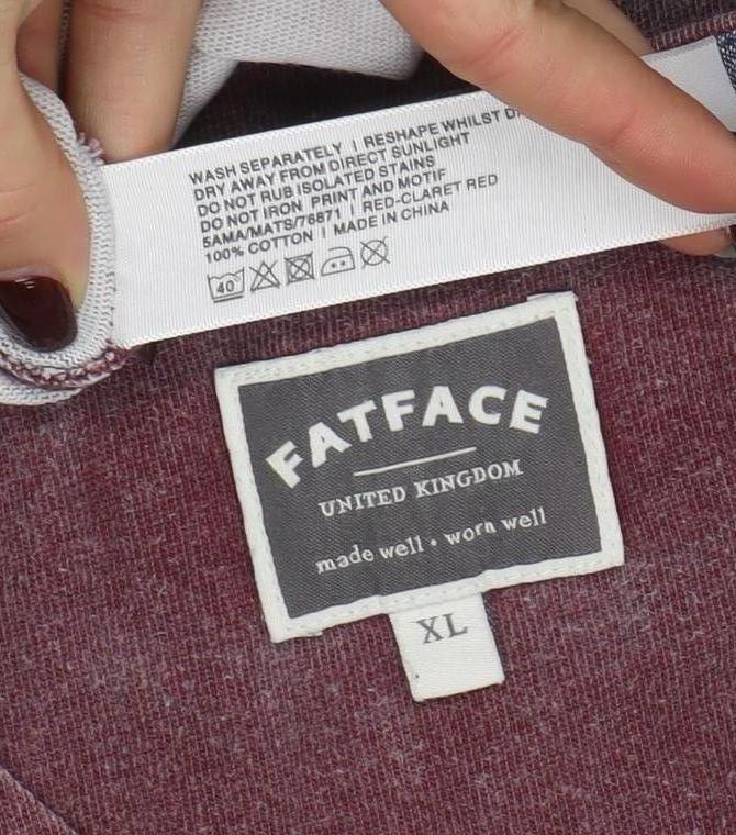 Mens UK Size XL FatFace Red Pullover Sweatshirt