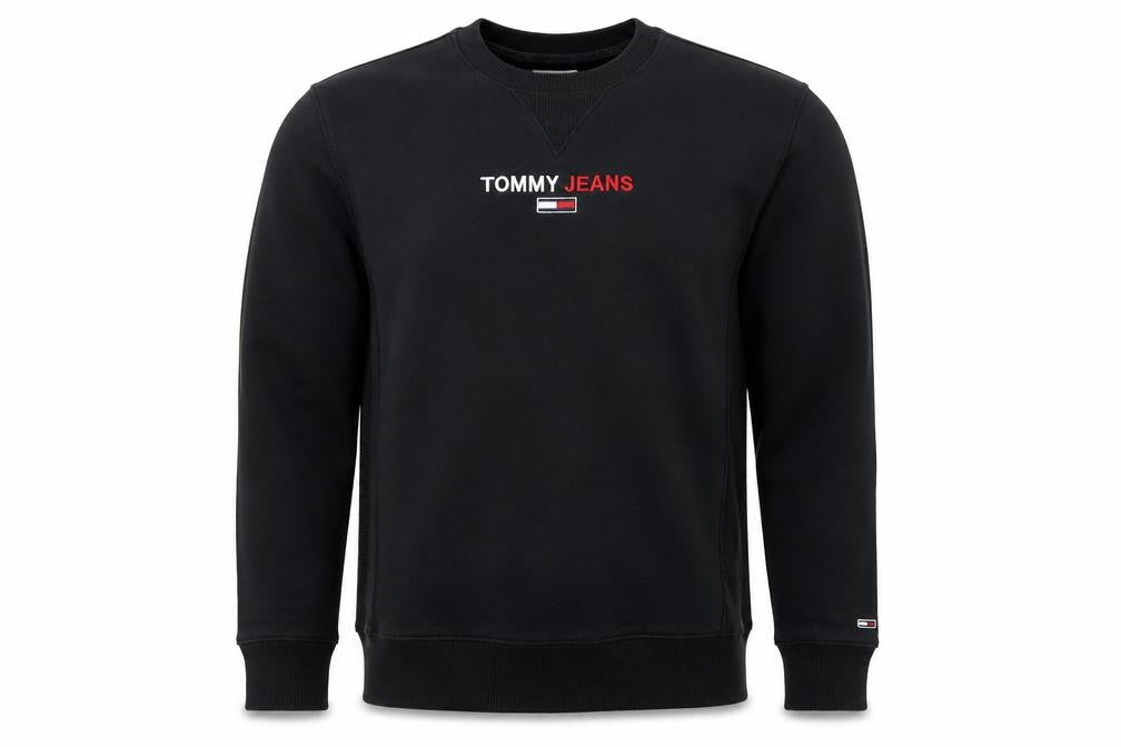 Mens UK Size L Tommy Jeans Black Pullover Sweatshirt
