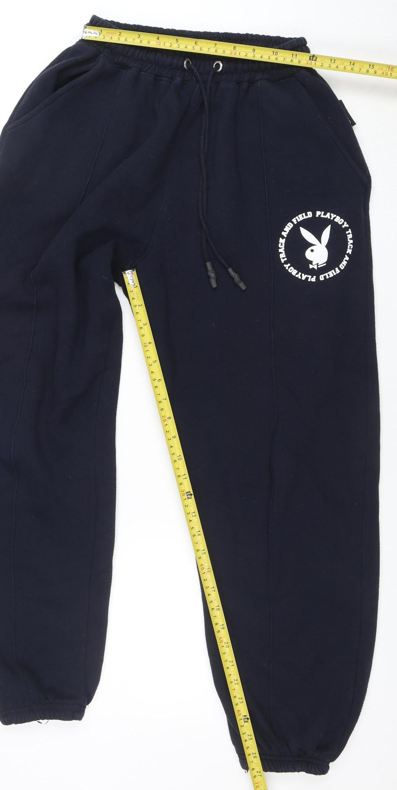 Womens UK Size 8 Playboy x Missguided Regular Fit Jogger Blue Trousers