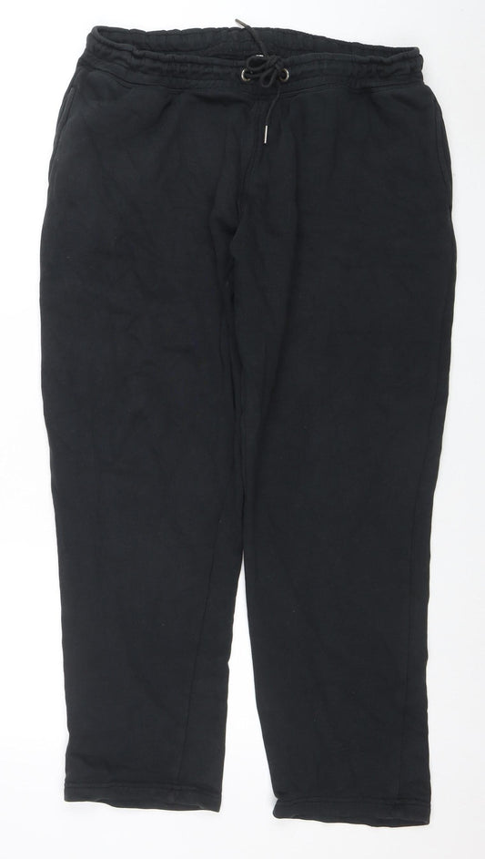 Mens UK Size L TU Regular Fit Jogger Black Trousers