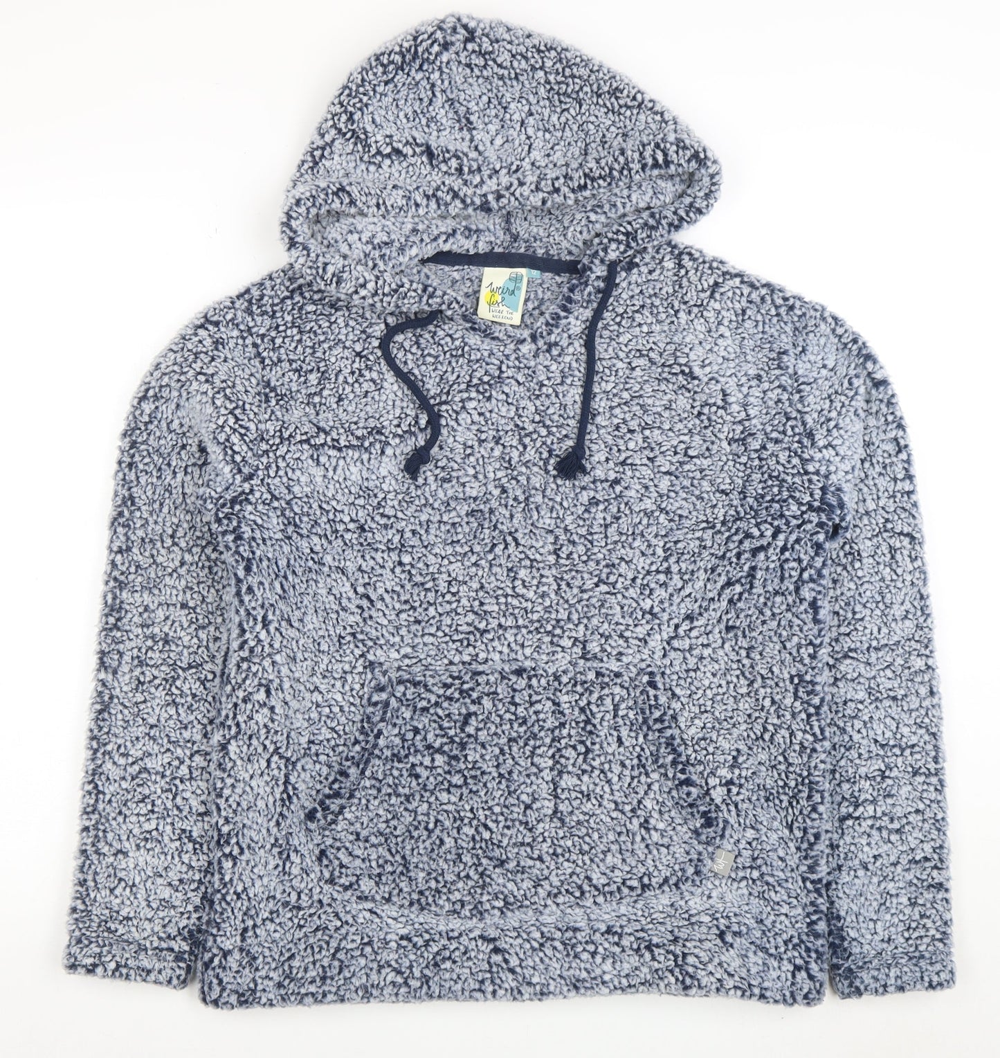 Womens UK Size 12 Weird Fish Blue Pullover Hoodie