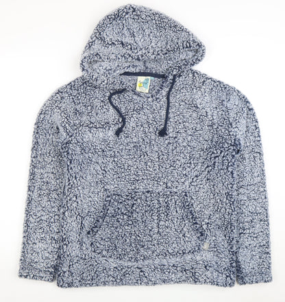 Womens UK Size 12 Weird Fish Blue Pullover Hoodie