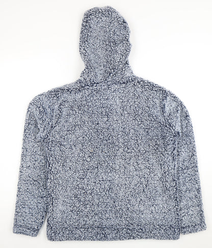 Womens UK Size 12 Weird Fish Blue Pullover Hoodie