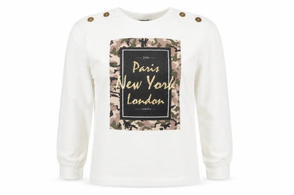 Select Women’s White Long Sleeve Camouflage Print City T-Shirt M