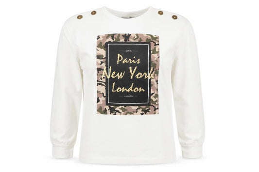 Select Women’s White Long Sleeve Camouflage Print City T-Shirt M