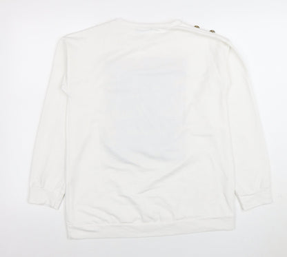 Select Women’s White Long Sleeve Camouflage Print City T-Shirt M