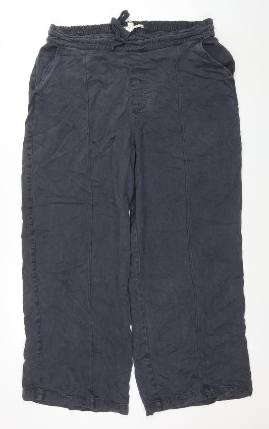 Womens UK Size 18 River Island Relaxed Fit Casual Trousers Blue Trousers