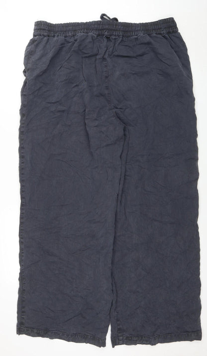 Womens UK Size 18 River Island Relaxed Fit Casual Trousers Blue Trousers
