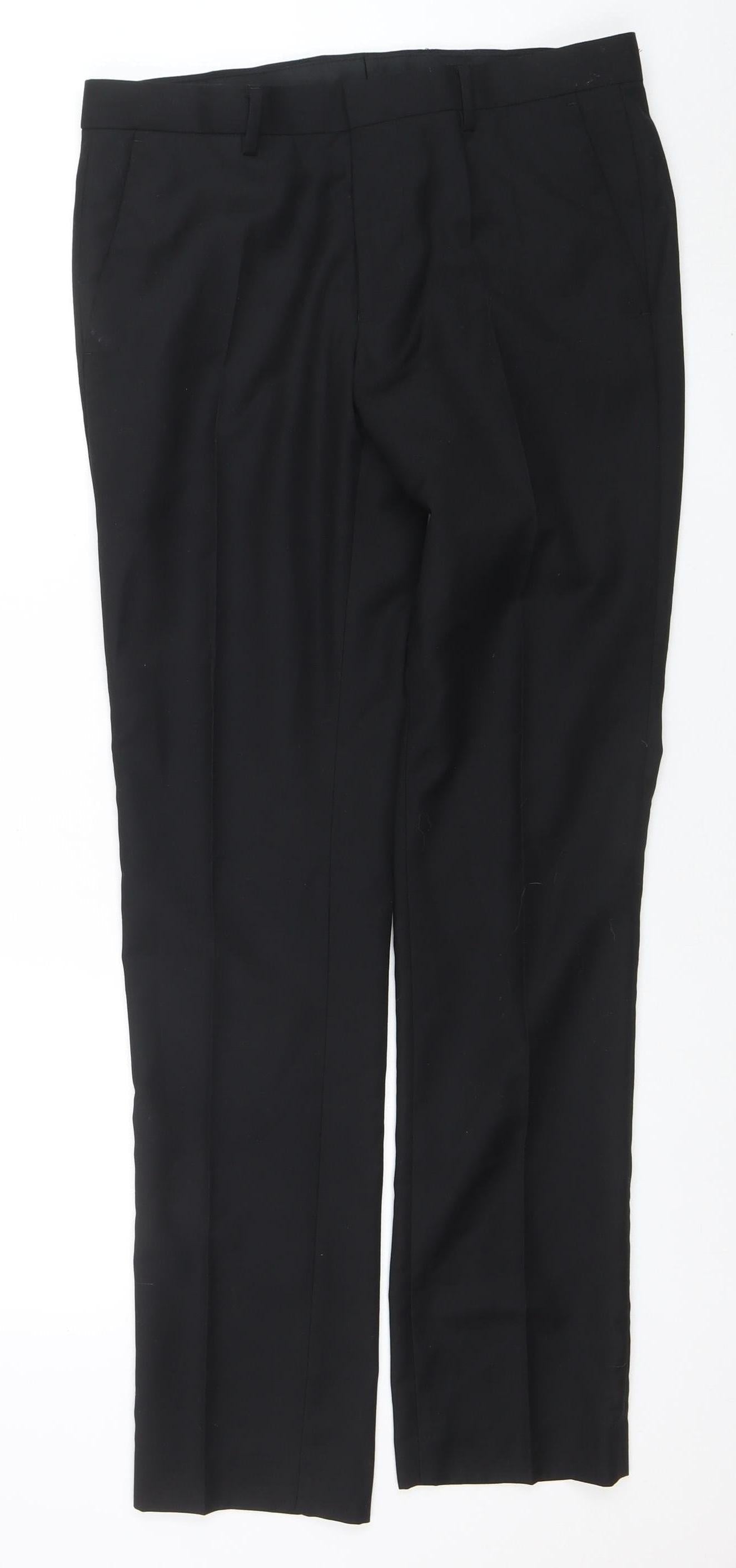 Mens UK Size L Topman Slim Fit Business Formal Black Trousers