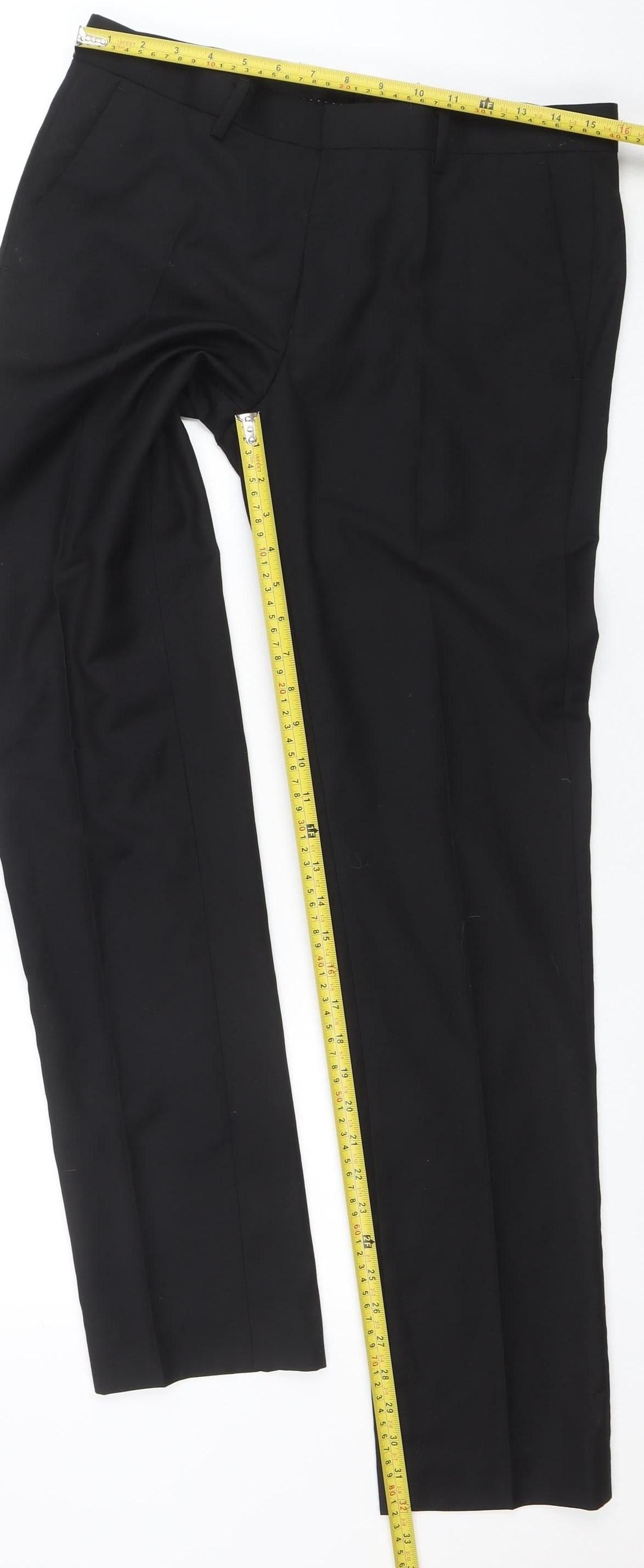 Mens UK Size L Topman Slim Fit Business Formal Black Trousers